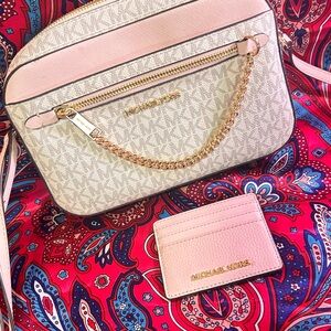 Michael Kors Pink and Cream Women's Bag